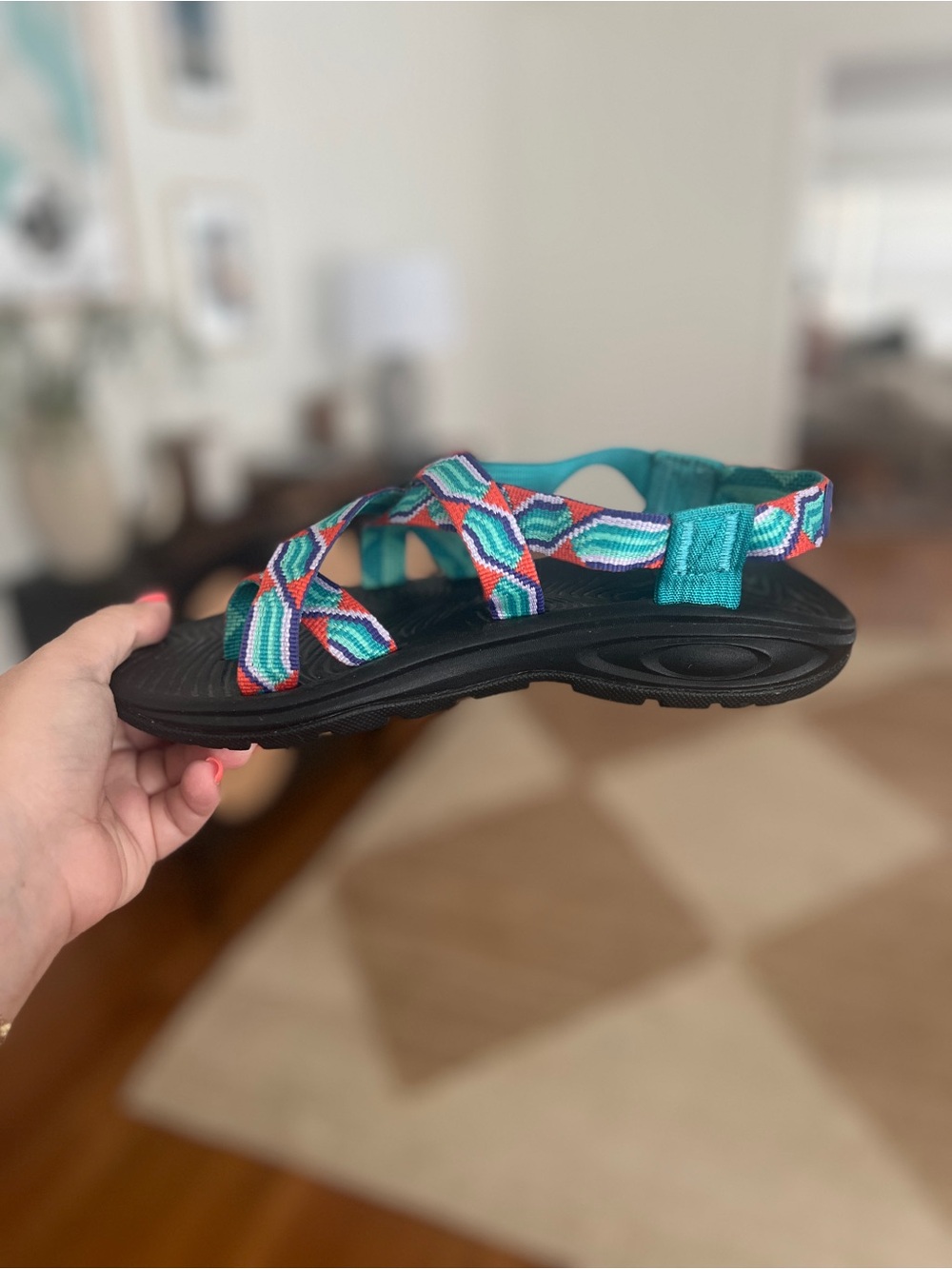 Chaco Teal Multicolor Strap Sport Sandals